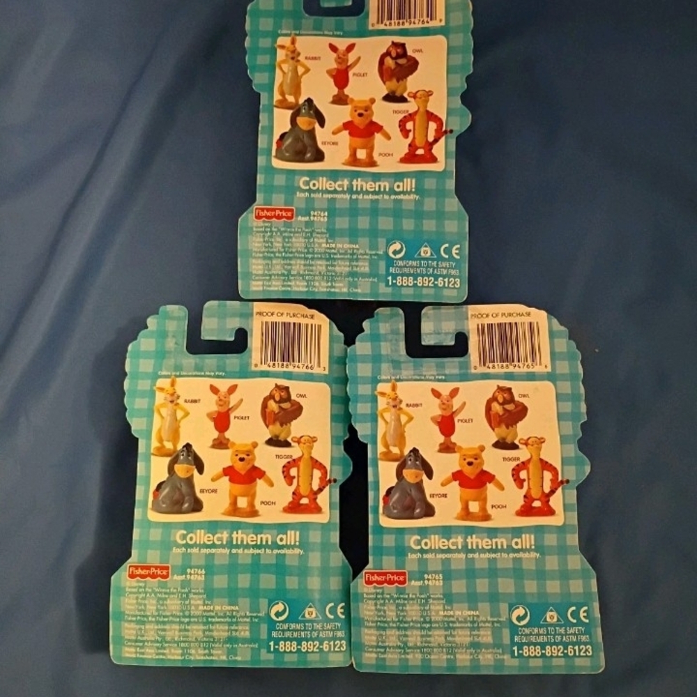 Fisher Price Disney Winnie the Pooh Collectible Figures  2000 Vintage. Set Of 3 - Picture 2 of 6